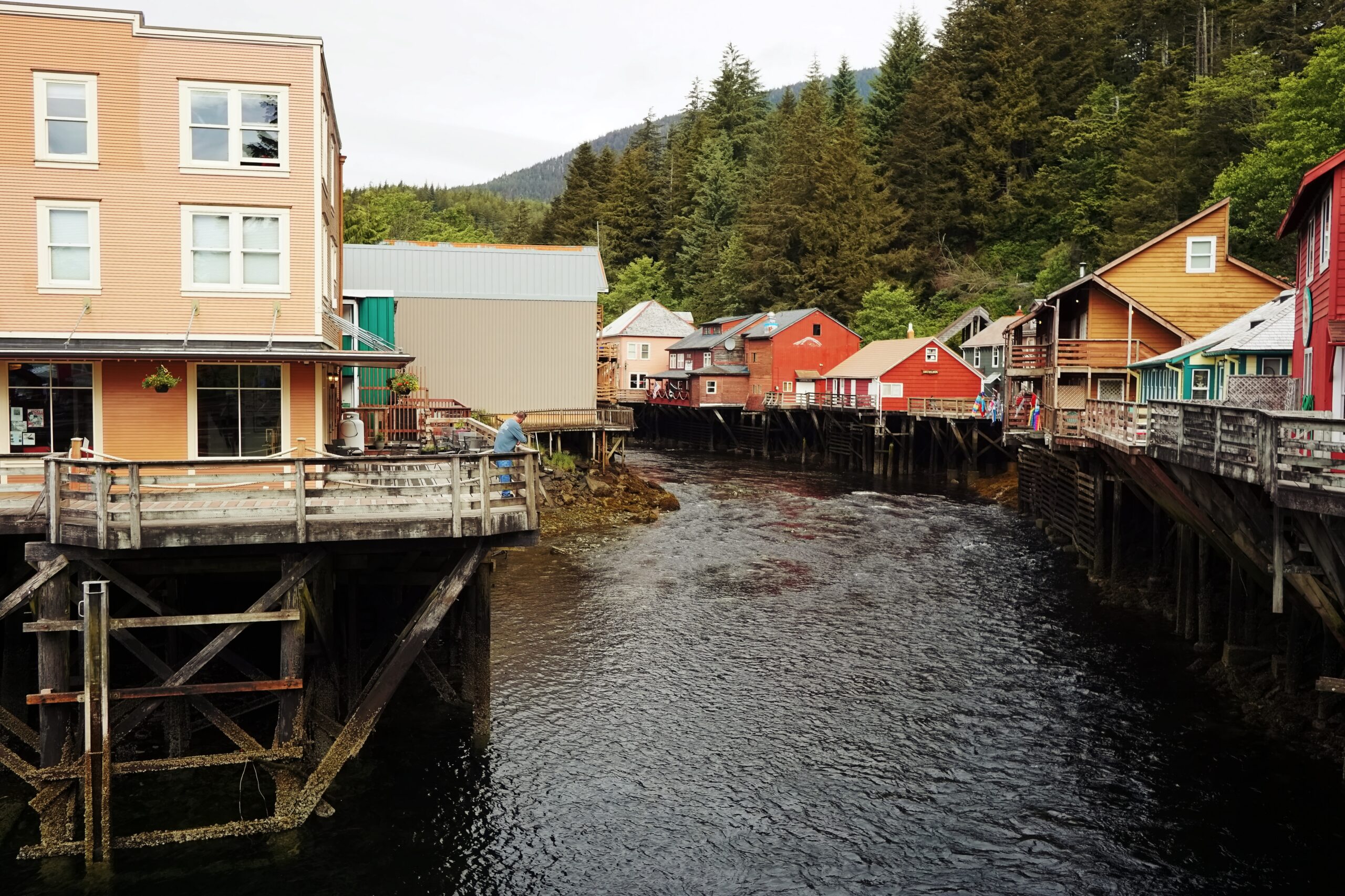 Homes along an inlet